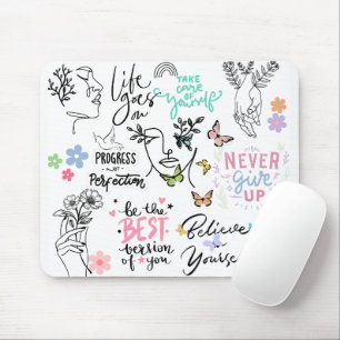 Cute Positive Affirmations Mouse Pad