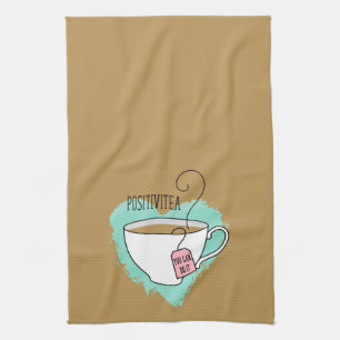 Cute Positivitea Gift for Tea Lover Towel