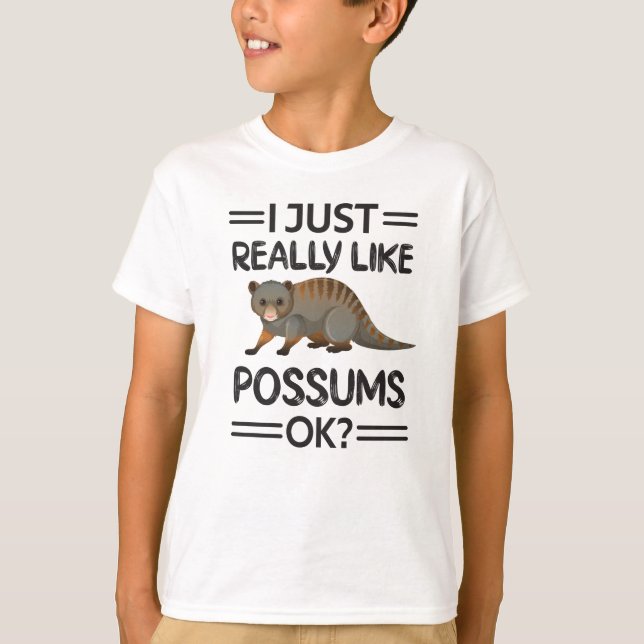 Cute Possum Girl Opossum Lover Possum Whisperer T-Shirt (Front)
