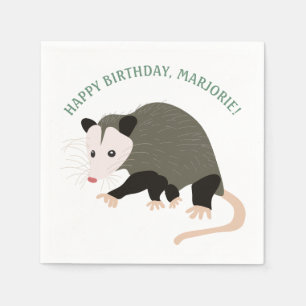 Cute Possum Illustration Personalised Napkin