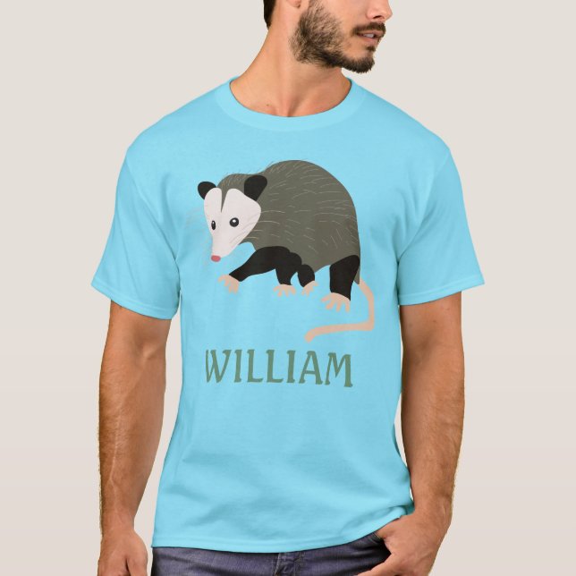 Cute Possum Illustration Personalised T-Shirt (Front)