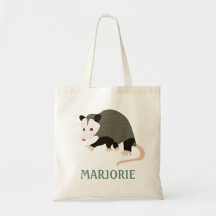 Cute Possum Illustration Personalised Tote Bag