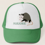 Cute Possum Illustration Personalised Trucker Hat<br><div class="desc">This baseball cap or trucker's hat features an illustration of a cute possum or opossum if you prefer and your own name or short message. Find coordinating possum themed gifts and products in the Awesome Possum Collection from Asterisk Designs.</div>