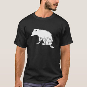 Cute Possum Lover Animal Flowers Floral T-Shirt