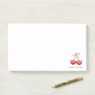 Cute Post-it I Red & Pink Cherry Heart Bow Notes