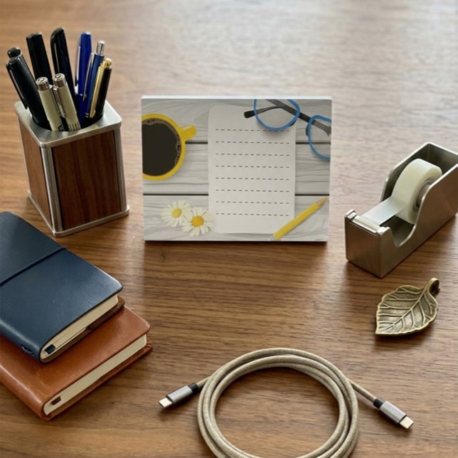 Cute Post-it® Notes with Coffee & Flowers (Creator Uploaded)