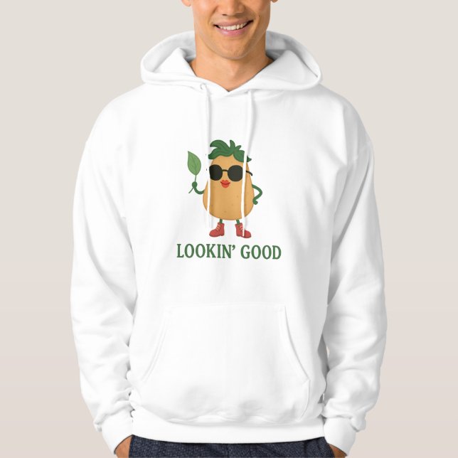 Cute Potato Character Hoodie • Funny Positive Vibe (Front)
