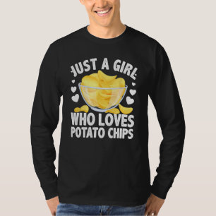 Cute Potato Chip Art For Women Girls Kids Potato C T-Shirt