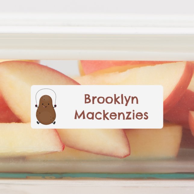 Cute potato jumping rope cartoon personalised (Affixed)