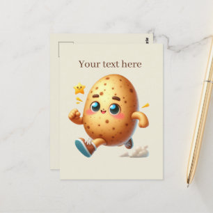 Cute potato lovers customisable postcard