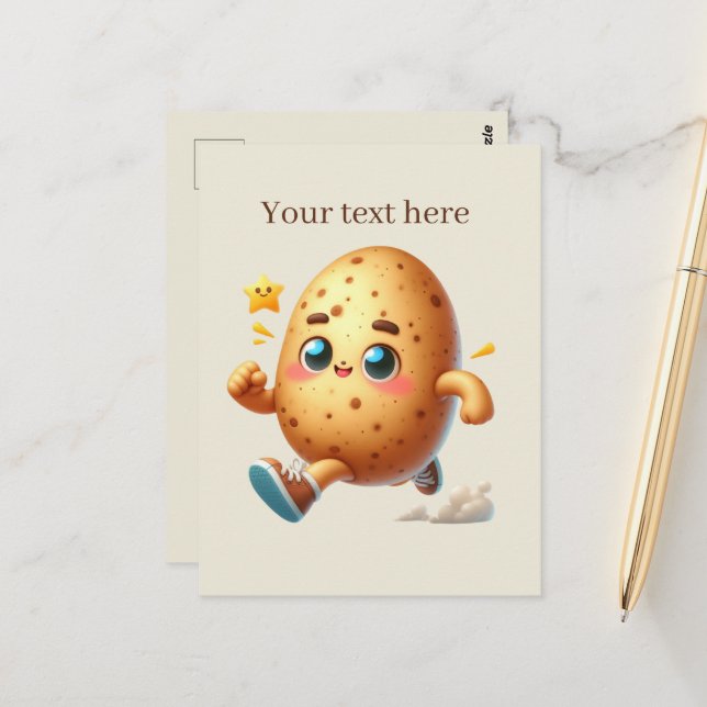 Cute potato lovers customisable  postcard (Front/Back In Situ)