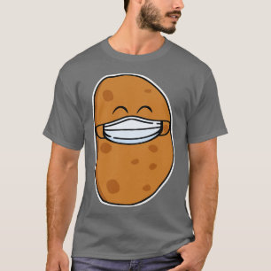 Cute Potato Wearing A Face Mask T-Shirt