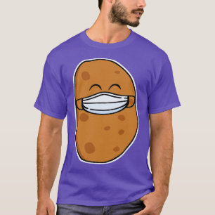 Cute Potato Wearing A Face Mask T-Shirt