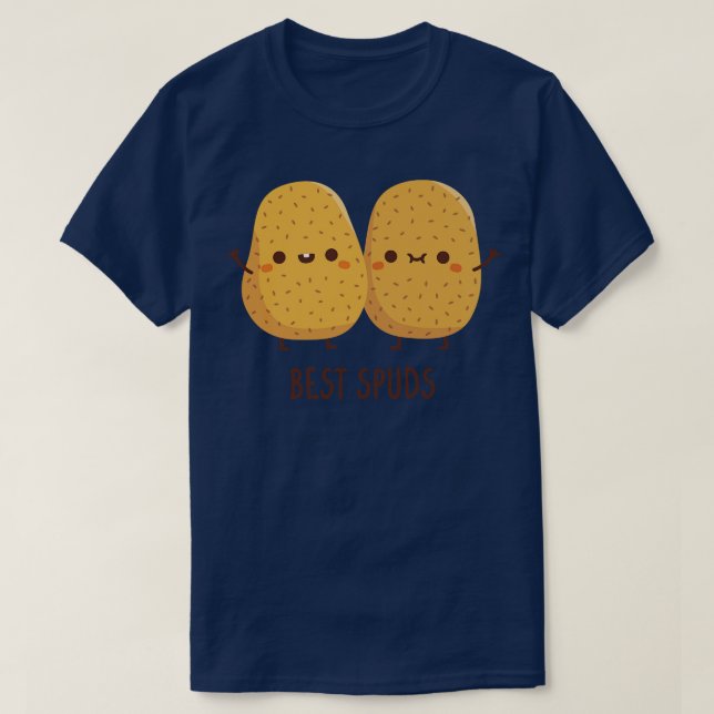 Cute Potatoes Best Spuds Best Buds T-Shirt (Design Front)