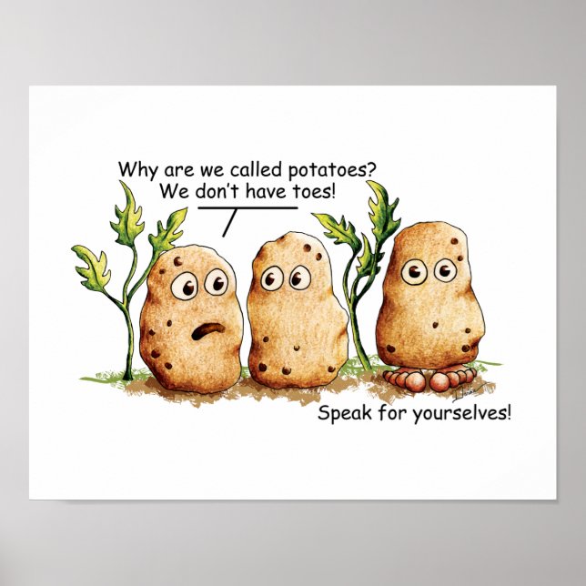 Cute Potatoes has Toes Funny Potato Pun Poster (Front)