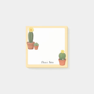 Cute Potted Cactus Flower Custom Sticky Notes