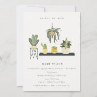 Cute Potted Leafy Succulent Plants Bridal Shower