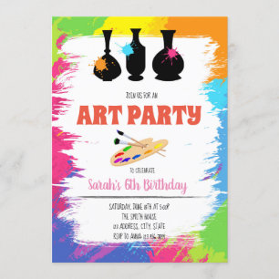 Cute pottery birthday party invitation