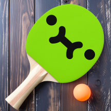 Cute Pouty Face Green Ping Pong Paddle