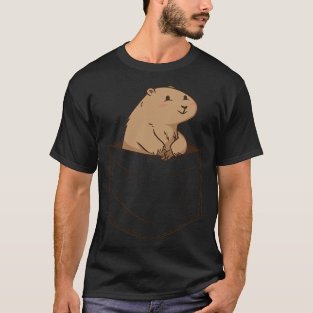 Cute Prairie dog animal in the pocket gag humour f T-Shirt (Front)