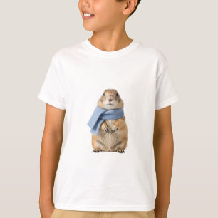 Cute Prairie Dog in Blue Scarf Kids T-Shirt