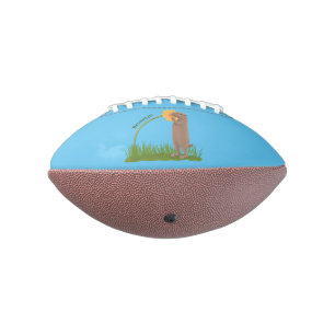 Cute prairie dog sniffing flower cartoon football