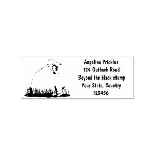 Cute prairie dog sniffing flower cartoon rubber stamp