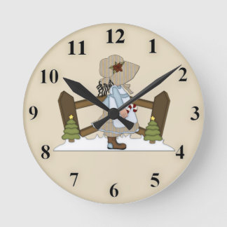 Cute Prairie Girl Clock