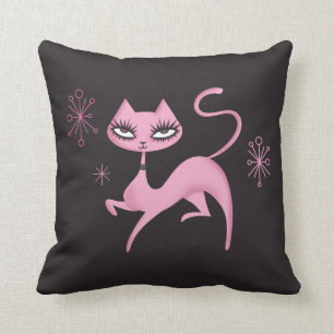 Cute Prancing Cat Pillow by Fluff