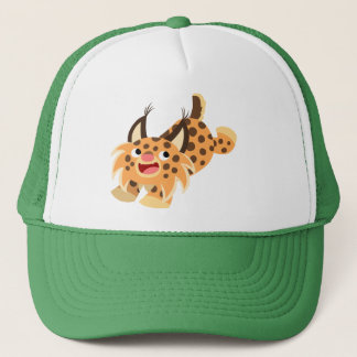 Cute Prankish Cartoon Bobcat Hat