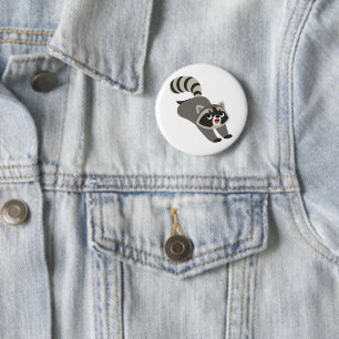 Cute Prankish Cartoon Racoon 6 Cm Round Badge