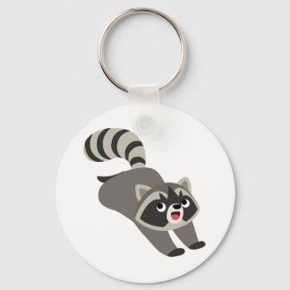 Cute Prankish Cartoon Racoon Key Ring
