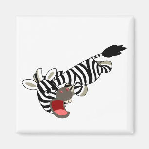 Cute Prankish Cartoon Zebra Magnet