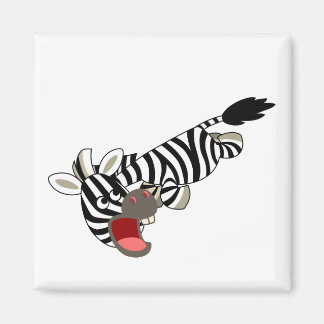Cute Prankish Cartoon Zebra Magnet