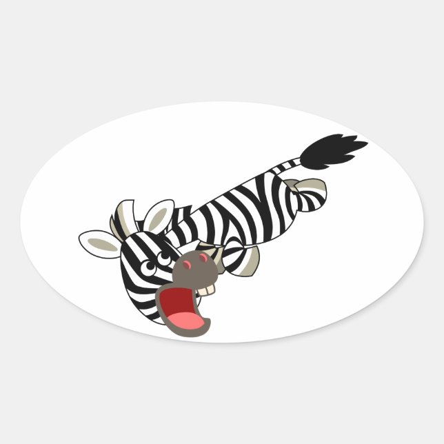 Cute Prankish Cartoon Zebra Sticker (Front)