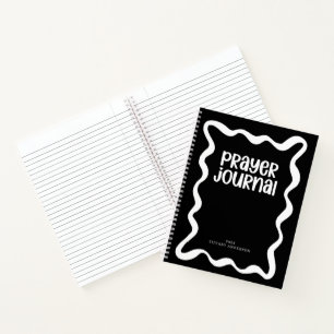 Cute Prayer Journal Black and White Name Year
