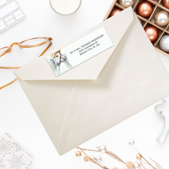 Cute Praying Little Angel Return Address (Creator Uploaded)