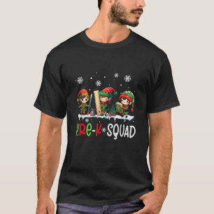 Cute Pre K Elf Squad Funny Christmas Teacher Match T-Shirt