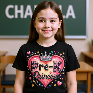 Cute Pre-K Princess Crown Heart T-Shirt