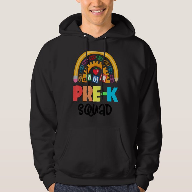 Cute Pre K Squad School Admin Appreciation Back To Hoodie (Front)