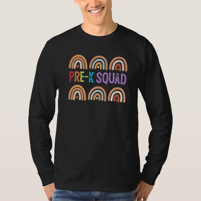 Cute Pre K Squad School Admin Appreciation Back To T-Shirt (Front)
