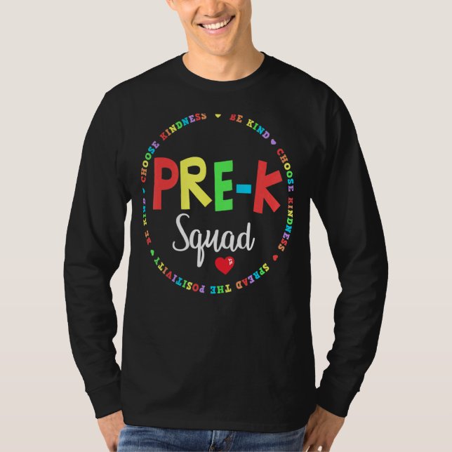 Cute Pre K Squad School Admin Appreciation Back To T-Shirt (Front)