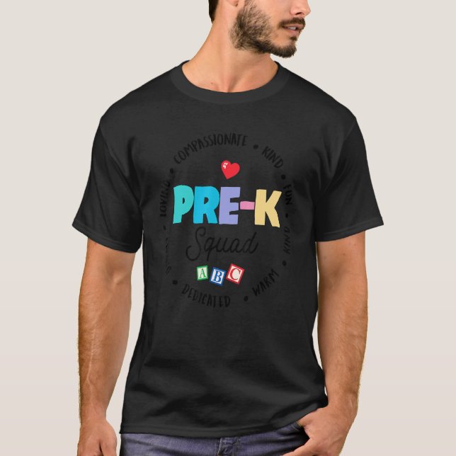 Cute Pre K Squad School Admin Appreciation Back To T-Shirt (Front)