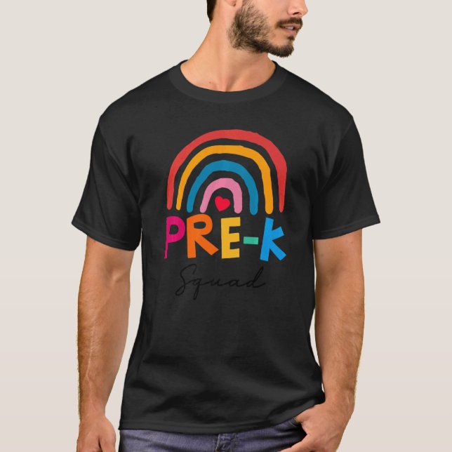 Cute Pre K Squad School Admin Appreciation Back To T-Shirt (Front)