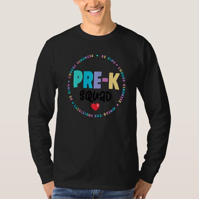 Cute Pre K Squad School Admin Appreciation Back To T-Shirt (Front)