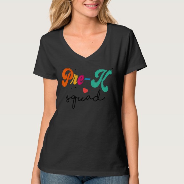 Cute Pre K Squad School Admin Appreciation Back To T-Shirt (Front)