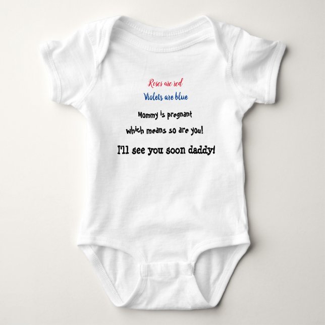 Cute Pregnancy Announcement Baby Bodysuit (Front)