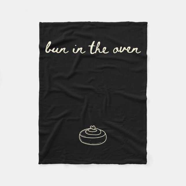Cute Pregnancy Reveal Announcement Tee, Bun In The Fleece Blanket (Front)