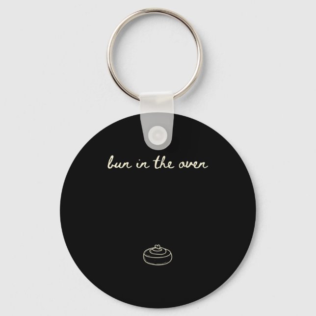 Cute Pregnancy Reveal Announcement Tee, Bun In The Key Ring (Front)
