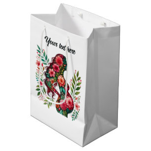 Cute Pregnant Mum customisable  Medium Gift Bag